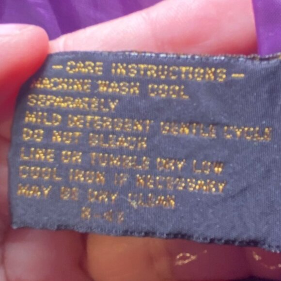 Vintage XL Purple Jacket Plaid Lining Multi-Pocket Warm Outdoor Coat NO HOOD - Picture 5 of 8